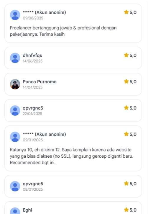 Testimoni klien backlink EDU