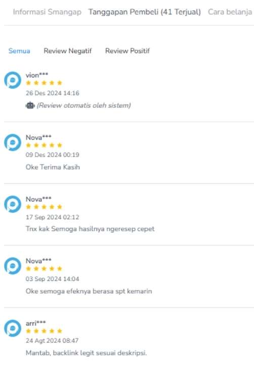 Testimoni klien backlink EDU